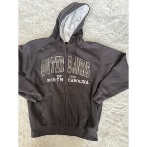 Exist Adult Sz. M ( Oversized) Gray Full Zip “Outer Banks” Hoodie. Exc. Quality